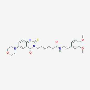 N-[2-(3,4-dimethoxyphenyl)ethyl]-6-[6-(morpholin-4-yl)-4-oxo-2-sulfanylidene-1,2,3,4-tetrahydroquinazolin-3-yl]hexanamide