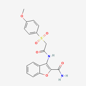 3-(2-((4-Methoxyphenyl)sulfonyl)acetamido)benzofuran-2-carboxamide