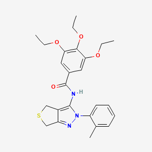molecular formula C25H29N3O4S B2832779 3,4,5-triethoxy-N-(2-(o-tolyl)-4,6-dihydro-2H-thieno[3,4-c]pyrazol-3-yl)benzamide CAS No. 396722-27-3