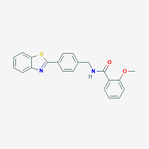 molecular formula C22H18N2O2S B283278 N-[4-(1,3-benzothiazol-2-yl)benzyl]-2-methoxybenzamide 