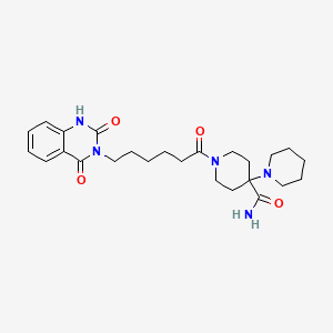 1-[6-(2,4-dioxo-1H-quinazolin-3-yl)hexanoyl]-4-piperidin-1-ylpiperidine-4-carboxamide
