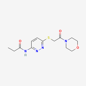 molecular formula C13H18N4O3S B2832785 N-(6-((2-morpholino-2-oxoethyl)thio)pyridazin-3-yl)propionamide CAS No. 1021026-07-2
