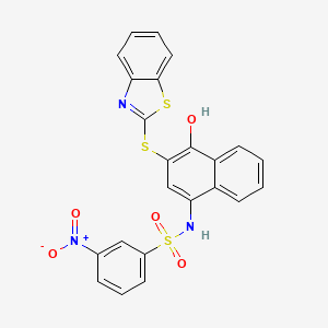 molecular formula C23H15N3O5S3 B2832804 N-(3-(benzo[d]thiazol-2-ylthio)-4-hydroxynaphthalen-1-yl)-3-nitrobenzenesulfonamide CAS No. 477498-94-5