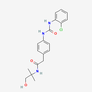 2-(4-(3-(2-chlorophenyl)ureido)phenyl)-N-(1-hydroxy-2-methylpropan-2-yl)acetamide