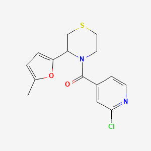 molecular formula C15H15ClN2O2S B2832824 4-(2-Chloropyridine-4-carbonyl)-3-(5-methylfuran-2-yl)thiomorpholine CAS No. 1384740-56-0