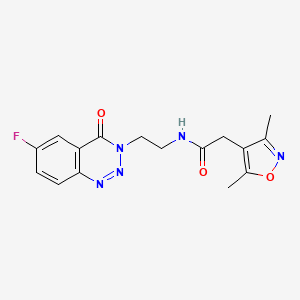 2-(3,5-dimethylisoxazol-4-yl)-N-(2-(6-fluoro-4-oxobenzo[d][1,2,3]triazin-3(4H)-yl)ethyl)acetamide