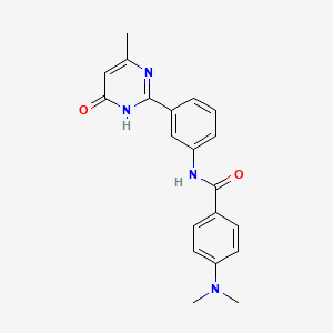 molecular formula C20H20N4O2 B2832828 4-(dimethylamino)-N-[3-(4-methyl-6-oxo-1,6-dihydropyrimidin-2-yl)phenyl]benzamide CAS No. 1147701-91-4