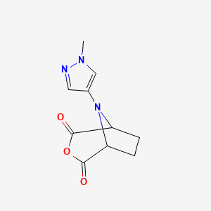 molecular formula C10H11N3O3 B2832829 8-(1-methyl-1H-pyrazol-4-yl)-3-oxa-8-azabicyclo[3.2.1]octane-2,4-dione CAS No. 2044713-00-8