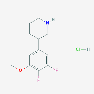 molecular formula C12H16ClF2NO B2832838 3-(3,4-二氟-5-甲氧基苯基)哌啶 盐酸盐 CAS No. 2247107-05-5