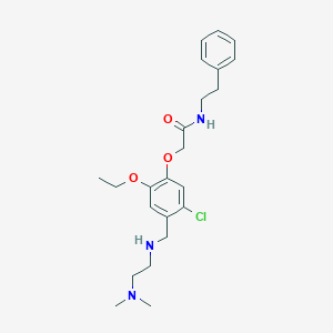 molecular formula C23H32ClN3O3 B283284 2-[5-chloro-4-[[2-(dimethylamino)ethylamino]methyl]-2-ethoxyphenoxy]-N-(2-phenylethyl)acetamide 