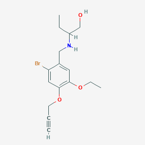 molecular formula C16H22BrNO3 B283285 2-{[2-Bromo-5-ethoxy-4-(2-propynyloxy)benzyl]amino}-1-butanol 