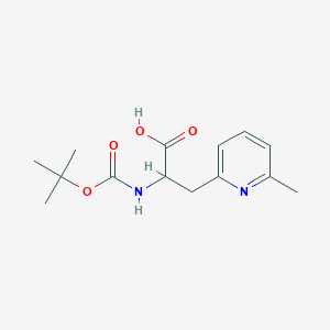 molecular formula C14H20N2O4 B2832859 2-[(2-Methylpropan-2-yl)oxycarbonylamino]-3-(6-methylpyridin-2-yl)propanoic acid CAS No. 1379839-26-5