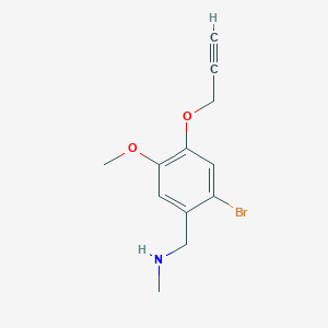 molecular formula C12H14BrNO2 B283286 1-(2-bromo-5-methoxy-4-prop-2-ynoxyphenyl)-N-methylmethanamine 