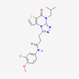 molecular formula C21H22ClN5O3S B2832860 N-(3-chloro-4-methoxyphenyl)-3-(4-isobutyl-5-oxo-4,5-dihydrothieno[2,3-e][1,2,4]triazolo[4,3-a]pyrimidin-1-yl)propanamide CAS No. 1189428-35-0