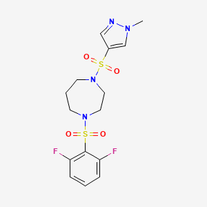 1-((2,6-difluorophenyl)sulfonyl)-4-((1-methyl-1H-pyrazol-4-yl)sulfonyl)-1,4-diazepane