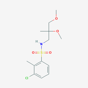 molecular formula C13H20ClNO4S B2832868 3-氯-N-(2,3-二甲氧基-2-甲基丙基)-2-甲基苯磺酰胺 CAS No. 2034586-51-9