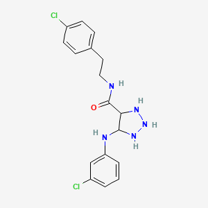 molecular formula C17H15Cl2N5O B2832882 5-(3-chloroanilino)-N-[2-(4-chlorophenyl)ethyl]triazolidine-4-carboxamide CAS No. 1291835-14-7