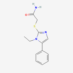 molecular formula C13H15N3OS B2832883 2-(1-Ethyl-5-phenylimidazol-2-yl)sulfanylacetamide CAS No. 483310-08-3
