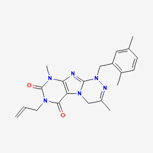 molecular formula C21H24N6O2 B2832887 1-[(2,5-二甲基苯基)甲基]-3,9-二甲基-7-丙-2-烯基-5,7,9-三氢-4H-1,2,4-三唑并[4,3-h]嘧啶-6,8-二酮 CAS No. 919025-91-5