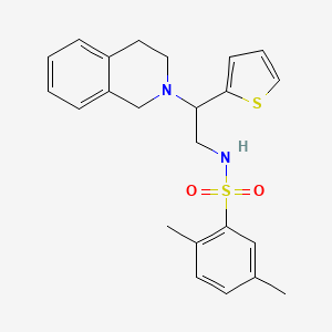 molecular formula C23H26N2O2S2 B2832899 N-(2-(3,4-二氢异喹啉-2(1H)-基)-2-(噻吩-2-基)乙基)-2,5-二甲基苯磺酰胺 CAS No. 898452-64-7