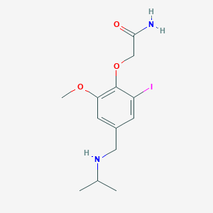 molecular formula C13H19IN2O3 B283290 2-{2-Iodo-4-[(isopropylamino)methyl]-6-methoxyphenoxy}acetamide 