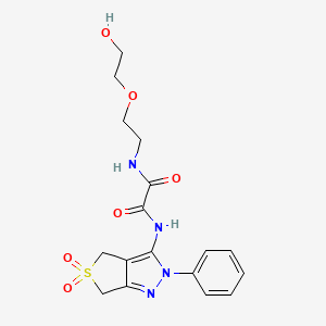 molecular formula C17H20N4O6S B2832900 N1-(5,5-dioxido-2-phenyl-4,6-dihydro-2H-thieno[3,4-c]pyrazol-3-yl)-N2-(2-(2-hydroxyethoxy)ethyl)oxalamide CAS No. 899961-33-2