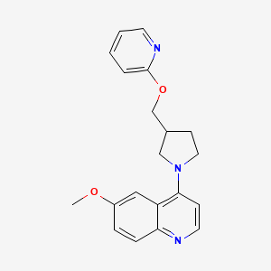 6-Methoxy-4-[3-(pyridin-2-yloxymethyl)pyrrolidin-1-yl]quinoline