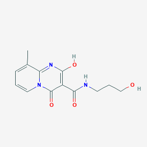 molecular formula C13H15N3O4 B2832909 2-hydroxy-N-(3-hydroxypropyl)-9-methyl-4-oxo-4H-pyrido[1,2-a]pyrimidine-3-carboxamide CAS No. 886913-68-4