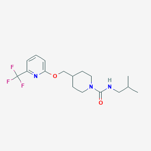 molecular formula C17H24F3N3O2 B2832912 N-(2-Methylpropyl)-4-[[6-(trifluoromethyl)pyridin-2-yl]oxymethyl]piperidine-1-carboxamide CAS No. 2379997-25-6