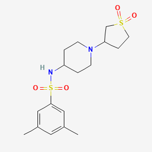 molecular formula C17H26N2O4S2 B2832915 N-(1-(1,1-dioxidotetrahydrothiophen-3-yl)piperidin-4-yl)-3,5-dimethylbenzenesulfonamide CAS No. 2034535-93-6
