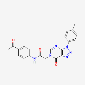 molecular formula C21H18N6O3 B2832919 N-(4-acetylphenyl)-2-(7-oxo-3-(p-tolyl)-3H-[1,2,3]triazolo[4,5-d]pyrimidin-6(7H)-yl)acetamide CAS No. 863019-13-0