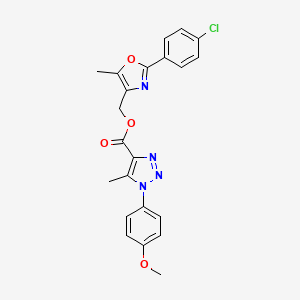 molecular formula C22H19ClN4O4 B2832920 [2-(4-chlorophenyl)-5-methyl-1,3-oxazol-4-yl]methyl 1-(4-methoxyphenyl)-5-methyl-1H-1,2,3-triazole-4-carboxylate CAS No. 946302-99-4