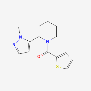 molecular formula C14H17N3OS B2832921 [2-(2-Methylpyrazol-3-yl)piperidin-1-yl]-thiophen-2-ylmethanone CAS No. 2320852-97-7