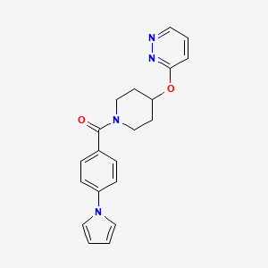 molecular formula C20H20N4O2 B2832927 (4-(1H-pyrrol-1-yl)phenyl)(4-(pyridazin-3-yloxy)piperidin-1-yl)methanone CAS No. 1797754-93-8