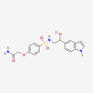 molecular formula C19H21N3O5S B2832928 2-(4-(N-(2-羟基-2-(1-甲基-1H-吲哚-5-基)乙基)磺酰)苯氧基)乙酰胺 CAS No. 2034441-26-2