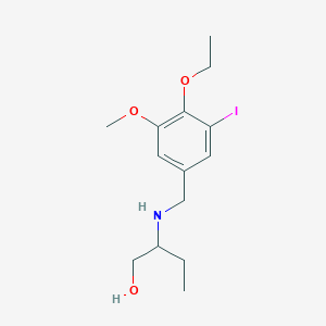 molecular formula C14H22INO3 B283293 2-[(4-Ethoxy-3-iodo-5-methoxybenzyl)amino]-1-butanol 