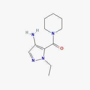 molecular formula C11H18N4O B2832942 1-Ethyl-5-(piperidin-1-ylcarbonyl)-1H-pyrazol-4-amine CAS No. 1490016-28-8