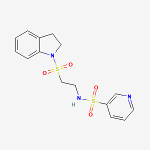 molecular formula C15H17N3O4S2 B2832943 N-(2-(indolin-1-ylsulfonyl)ethyl)pyridine-3-sulfonamide CAS No. 1226455-35-1