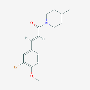 molecular formula C16H20BrNO2 B2832958 (E)-3-(3-bromo-4-methoxyphenyl)-1-(4-methylpiperidin-1-yl)prop-2-en-1-one CAS No. 302574-16-9