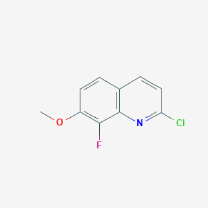 molecular formula C10H7ClFNO B2832961 2-氯-8-氟-7-甲氧基喹啉 CAS No. 2110848-26-3