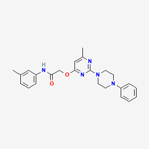 molecular formula C24H27N5O2 B2832968 N-(3-methylphenyl)-2-{[6-methyl-2-(4-phenylpiperazin-1-yl)pyrimidin-4-yl]oxy}acetamide CAS No. 1226451-52-0