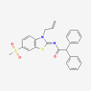 molecular formula C25H22N2O3S2 B2832971 (Z)-N-(3-allyl-6-(methylsulfonyl)benzo[d]thiazol-2(3H)-ylidene)-2,2-diphenylacetamide CAS No. 865175-66-2