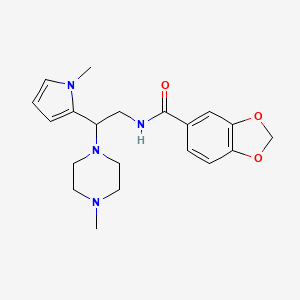 N-(2-(1-methyl-1H-pyrrol-2-yl)-2-(4-methylpiperazin-1-yl)ethyl)benzo[d][1,3]dioxole-5-carboxamide