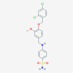 molecular formula C21H20Cl2N2O4S B283298 4-({4-[(2,4-Dichlorobenzyl)oxy]-3-methoxybenzyl}amino)benzenesulfonamide 