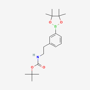 molecular formula C19H30BNO4 B2832981 Tert-butyl 3-(4,4,5,5-tetramethyl-1,3,2-dioxaborolan-2-YL)phenethylcarbamate CAS No. 1214900-08-9