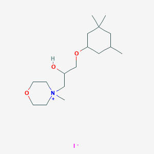 molecular formula C17H34INO3 B2832991 4-(2-Hydroxy-3-((3,3,5-trimethylcyclohexyl)oxy)propyl)-4-methylmorpholin-4-ium iodide CAS No. 368857-61-8