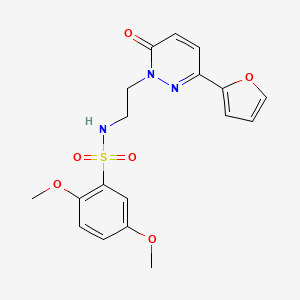 molecular formula C18H19N3O6S B2832993 N-(2-(3-(furan-2-yl)-6-oxopyridazin-1(6H)-yl)ethyl)-2,5-dimethoxybenzenesulfonamide CAS No. 946212-25-5