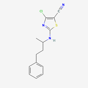 molecular formula C14H14ClN3S B2832999 4-氯-2-[(1-甲基-3-苯基丙基)氨基]-1,3-噻唑-5-碳腈 CAS No. 866156-05-0