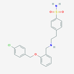 molecular formula C22H23ClN2O3S B283300 4-[2-({2-[(4-Chlorobenzyl)oxy]benzyl}amino)ethyl]benzenesulfonamide 