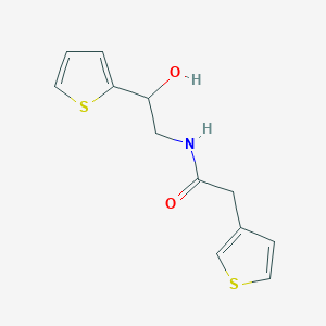 molecular formula C12H13NO2S2 B2833014 N-(2-hydroxy-2-(thiophen-2-yl)ethyl)-2-(thiophen-3-yl)acetamide CAS No. 1788772-10-0
